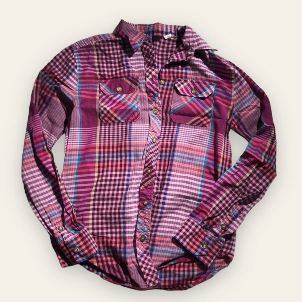 Urban Outfitters bdg colorful plaid button down shirt